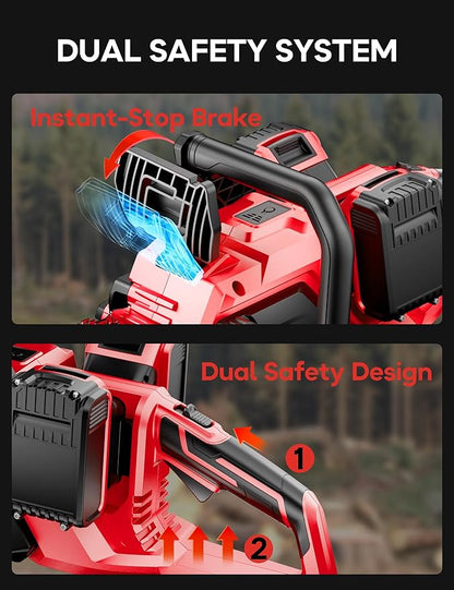 DeForce 16" 36V Cordless Electric Chainsaw, for Milwaukee M18 18V Batteries, Brushless Battery Powered Chain Saw, with Auto Oiler, Handheld Chainsaw for Wood Cutting Tree Pruning(Bare Tool Only)