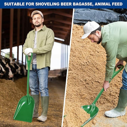 Frienda 3 Pieces Plastic Snow Shovel 43 x 14 Inches Heavy Duty Hygienic Shovel with D Shaped Grip Handle Large Durable Seamless Snow Scoop for Kitchen Gardening(Green)