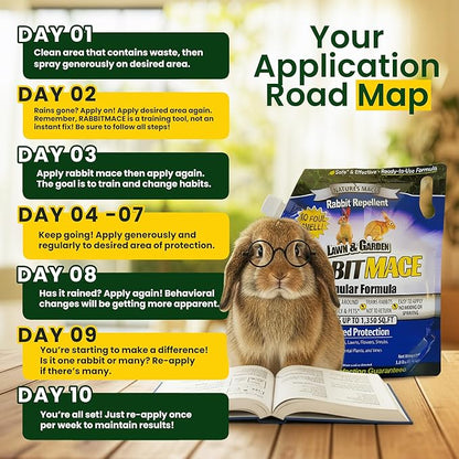 Nature’s MACE Rabbit Repellent 3 lb Granular/Treats 1,350 sq ft./Rabbit Repellent and Deterrent/Keep Rabbits Out of Your Lawn and Garden/Safe to use Around Children & Plants.