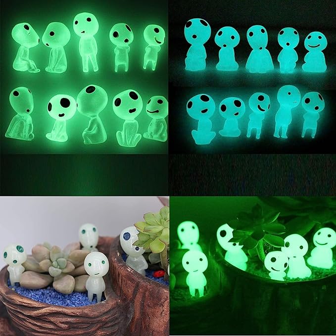 Fairy Garden Accessories Tree Elves Easter Egg Fillers Glow in Dark Basket Stuffers Garden Alien Decor Miniature for Micro Landscape Outdoor Status Patio Lawn Yard Kit