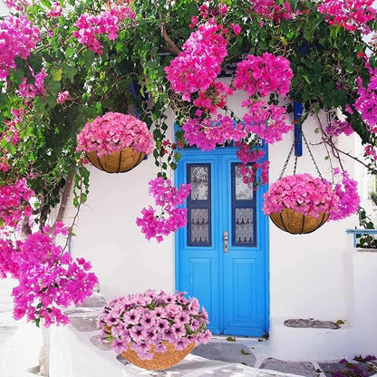 Halatool 4PCS 16 Inch Coconut Liners for Planters Round Hanging Basket Coco Liners 100% Natural Coco Fiber Liners for Flowers Vegetables Herbs