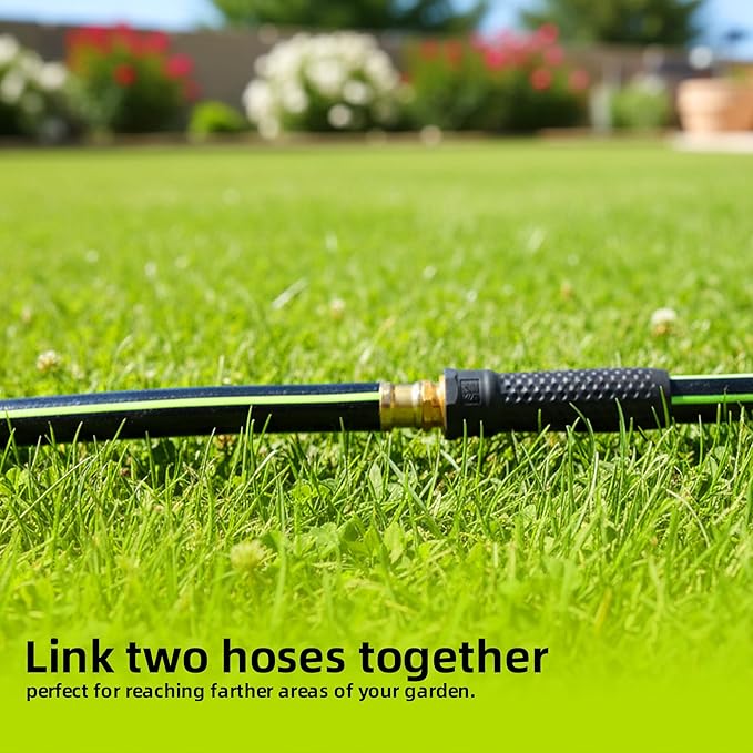 Worth Leader Short Garden Hose 5/8 in. x 4 ft. -No Kink, Flexible, Leakproof, Both Female Fittings -Heavy Duty Durable PVC Lightweight Water Pipe with Brass Aluminum Ends for Household & Yard Use