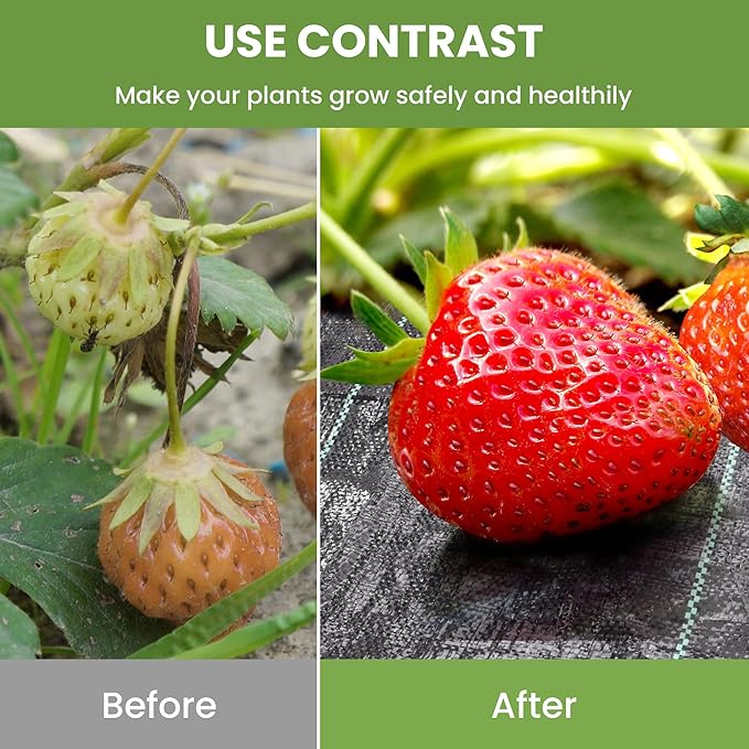 Weed Barrier Fabric, 3x50ft Landscape Fabric, 2.4oz Heavy Duty Durable Woven Geotextile Fabric, High Permeability Ground Cover Mat, Driveway Fabric, Garden Weed Control Cloth