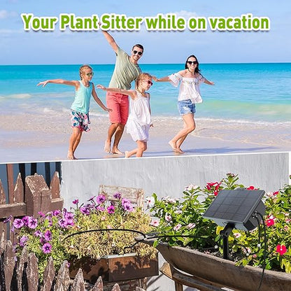 RAINPOINT Compact Programmable Solar Automatic Drip Irrigation Pump Kits Support Up to 20 Plants, Automatic Plant Waterer Self Watering Indoor/Outdoor Vacation Free Low Water Auto Shut-Off