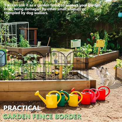 21in(H) x 10ft(L) 10 Panels Garden Fence Animal Barrier No Dig, Rustproof Arched Small Metal Fencing, 1.5in Gap Fence Border, Outdoor Decorative Fence for Yard Dogs Rabbits