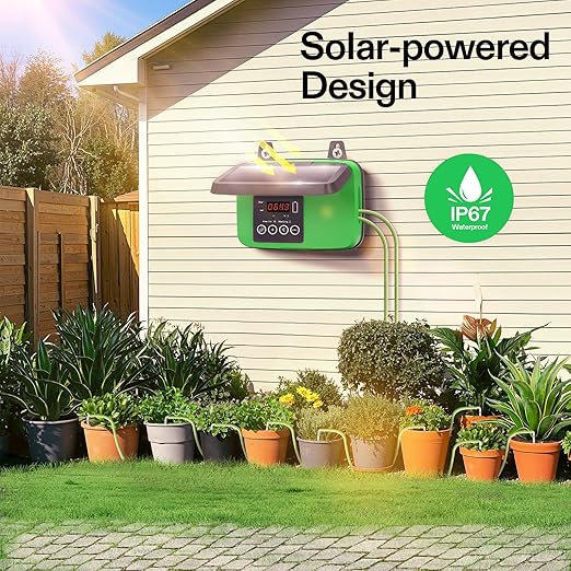VIVOSUN Solar Automatic Drip Irrigation Kits with Timer, 3W Output, Solar Powered Auto Drip Irrigation System, 15 Pots Garden Plant Watering System, Plant Waterer Indoor Outdoor