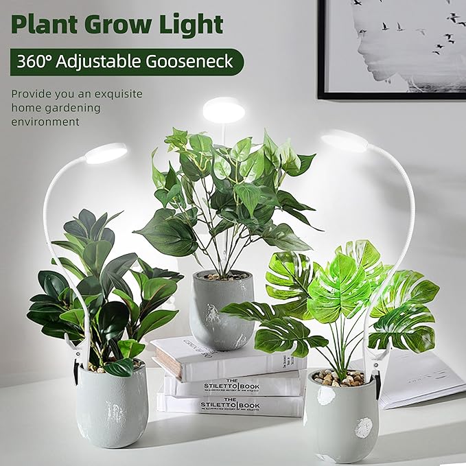 Grow Light for Indoor Plants Full Spectrum Plant Grow Lights 72 LED Plant Light Grow Lamp for Indoor Growing Pot Clip LED Plant Lamp (White, 1)