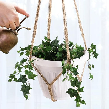 Giant XXL 55 Inches Macrame Planter Hanger Large for 15 inch Pot + Swag Hook | Extra Large Hanging Planter for Indoor Plants | No Pot/Plant Included (XXL Jute)