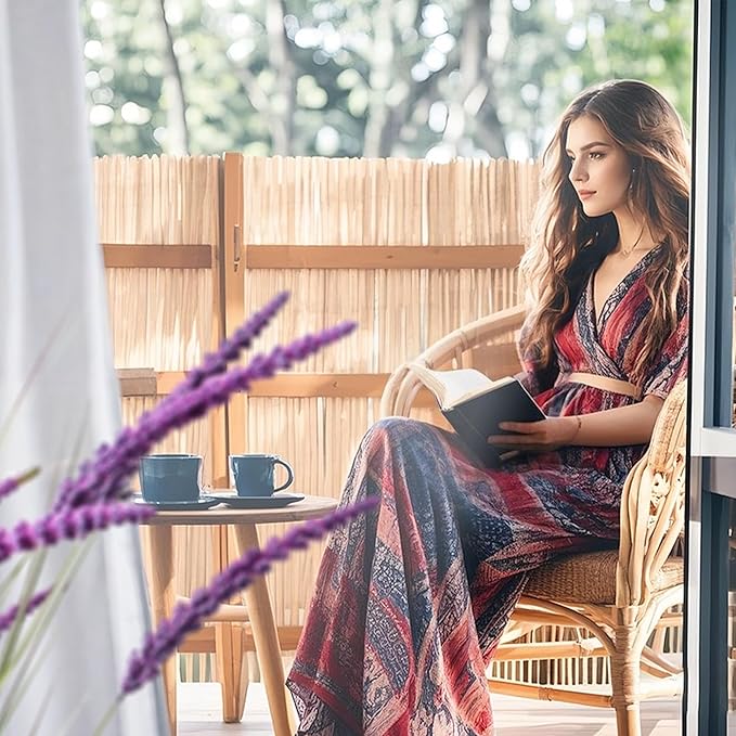 KOL 4ft Artificial Veronica Spiked Speedwell Grass, 47in Faux Veronica Spicata Plant, Tall Horsetail Reed Grass, UV-Resistant Fake Grasses for Indoor/Outdoor Décor, Home Office Wedding Centerpiece