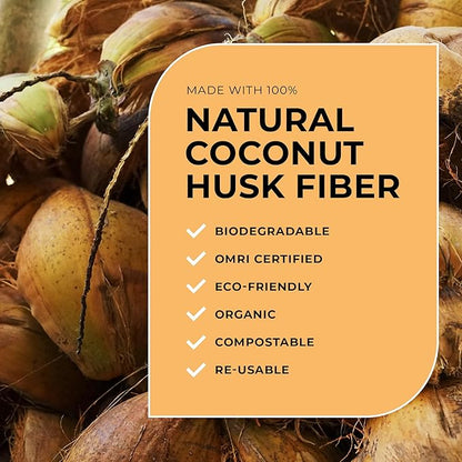 Mycelium Coco Coir Brick I Expandable Organic Coconut Fiber Substrate I Plants Potting Soil Mix for Indoor & Outdoor Gardening, Succulents & Cactus I OMRI Certified & Non-GMO Soil Alternative, 10lbs