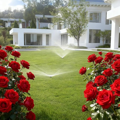 2 Pack Lawn Sprinklers for Yard,360 Degree Rotating Metal Sprinkler,Adjustable Large Area Coverage Brass Nozzle with Aluminum Alloy Spike Base for Small Medium Garden Irrigation