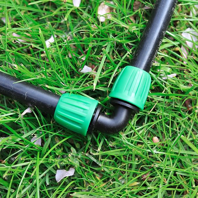 15 Pcs 1/2 Inch Drip Irrigation Elbow Fittings(1/2" ID x 0.640" OD), 90 Degree Drip Lock Barbed Nut Hose Elbow Connectors for 1/2 Drip Irrigation Tubing Connection Parts for Garden Watering System