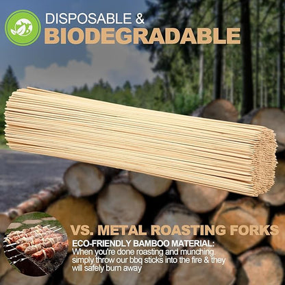Suclain 700 Pcs 30" Long 5mm Thick Marshmallow Roasting Sticks, Smores Sticks Bamboo Skewers BBQ Kabob Grilling Barbecue Roasting Camping for Outdoor Fire Pits Campfires
