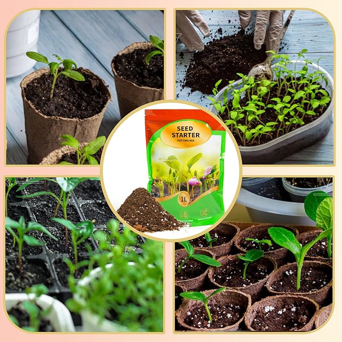 Seed Starting Soil Mix 4qt, Seed Starter Seedling Soil Ready to Use Suitable for Vegetable, Flower, Houseplant and Bonsai