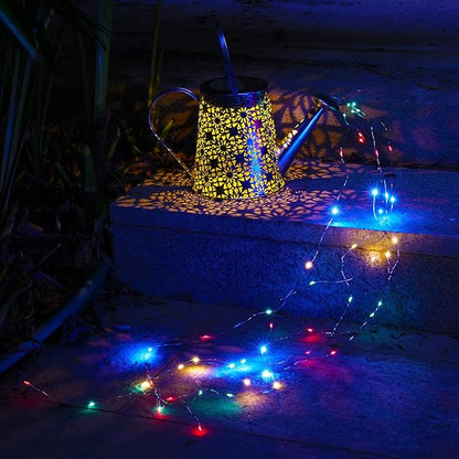 VOOKRY Solar Watering Can Lights, Outdoor Large Hanging Lantern Waterproof, Multicolor Retro Metal Solar Lights for Patio Yard Porch Lawn Garden Christmas Decor Gifts for Mom Women Grandma Birthday