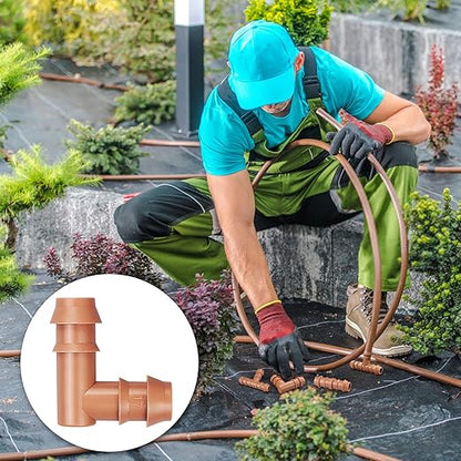 Drip Irrigation Barbed Elbow：20 Pack Drip Irrigation Elbow Parts Fits for 1/2 Inch Drip Irrigation Tubing 17mm 0.600" ID for Patio Lawn Garden