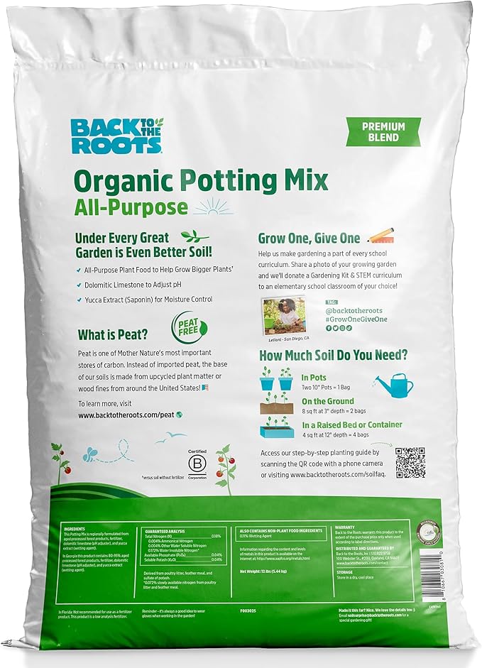 Back to The Roots 25.7qt (1 Cubic ft) Organic Premium Mulch