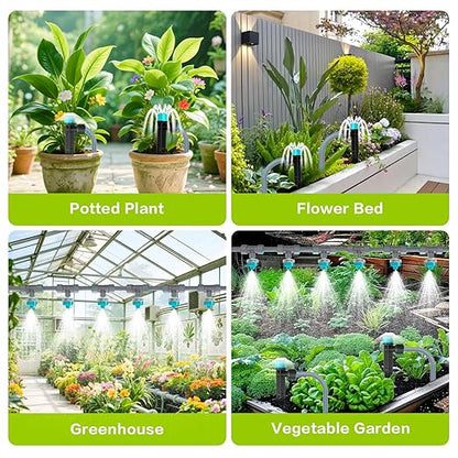 Drip Irrigation System Kit 230FT - Automatic Watering System with Quick Connector, Complete Water Irrigation System for Garden Lawn with 12mm 6mm Irrigation Tubing Adjustable Emitters