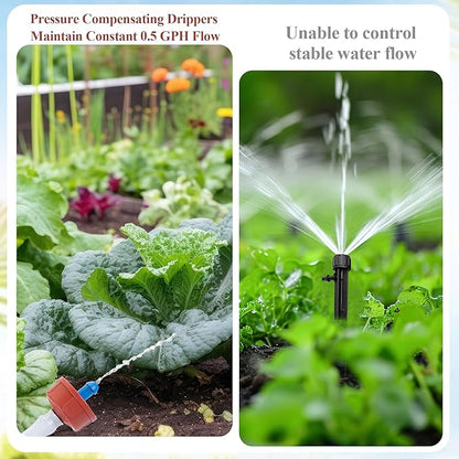 200Pcs 0.5 GPH Pressure Compensating Irrigation Spot Drippers,Constant Flow Barb Outlet Watering Dripper Emitters Heads Parts for 1/4 Inch Watering Tubing Line for Garden Pots Plant Irrigation Systems