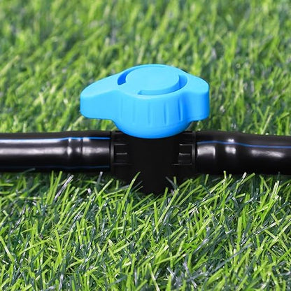 5 Pack 1/2 Inch Drip Irrigation Shut Off Valve Fittings - 1/2'' Drip Line Barbed Shut-off Valves Connectors for 1/2 Inch Drip Irrigation Tubing (.570-.620" ID) Drip System Water Flow Control