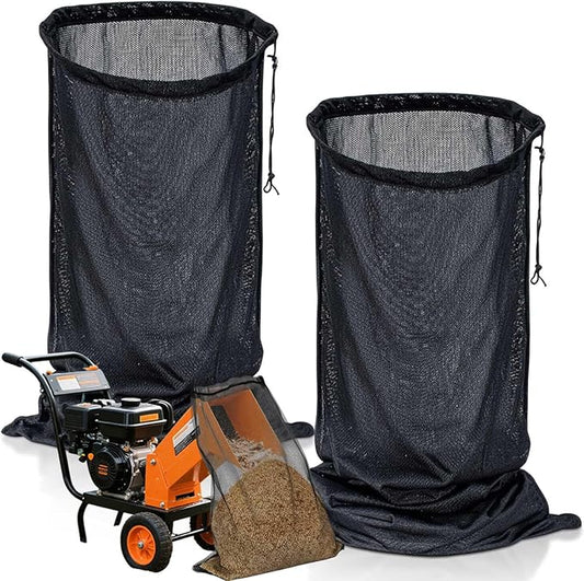 Boao 2 Pcs Wood Chipper Shredder Bag 24" x 48" Leaf Mulcher Shredder Collection Bags, Lawn Tractor Leaf Bag Wood Chipper Cover for Electric Shredders Lawn Tractor Machine Universal Part