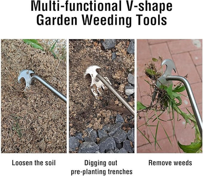 Weed Puller Tool, Weeding Tools Gardening ,Detachable Handle for Easy Carrying and Storage for Vegetable Gardening Backyard Farm Planting & Uprooting Weeding Tool