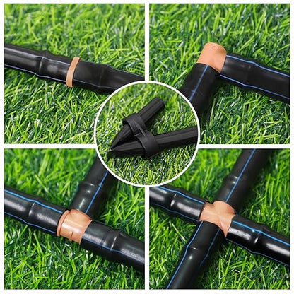 1/2 Inch Drip Tubing Irrigation Fittings Kit - 25 Pieces Set 1/2'' Drip Line Barbed Connectors- 6 Tees 6 Couplings 6 Elbows 4 Ends 3 Crosses for Garden Potted Plants Irrigation System