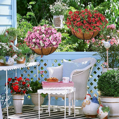 ZeeDix 3Pcs 14 Inch Coconut Liners for Planters, Round Hanging Basket Liners 100% Natural Coco Coir Basket Coco Replacement Liners for Hanging Basket Planters Flowers Vegetables(14in-3pcs)