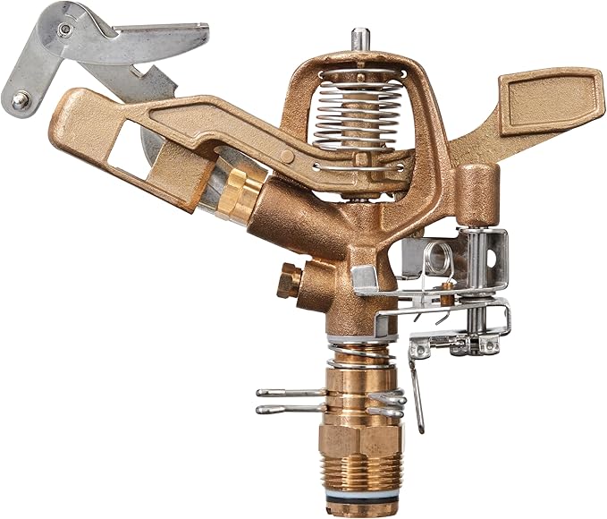 Orbit 55016 Brass Impact Sprinkler Head, Dual Nozzle, 3/4 in. MPT