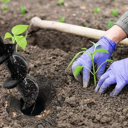 TCBWFY Auger Drill Bit for 3.5"x16", Extended Length Garden Spiral Drill Bit for Bulbs and Flowers, Post Hole Digger for 3/8"Hex