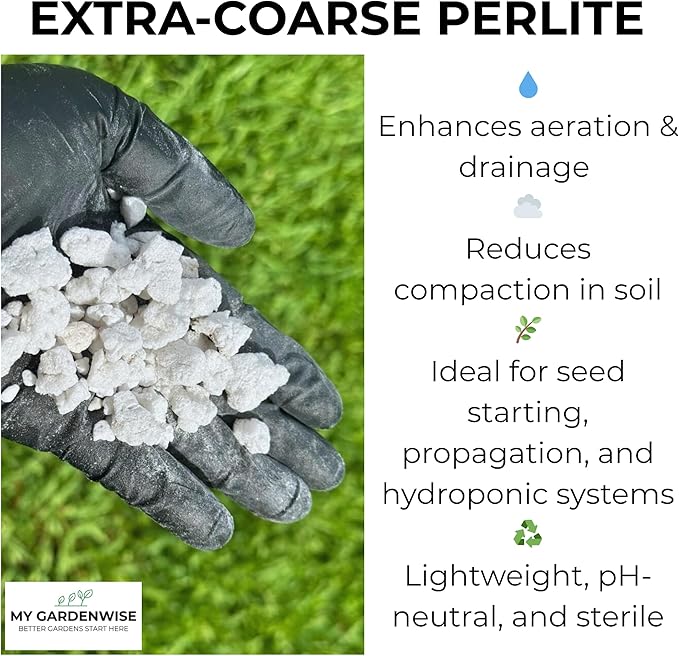 Perlite for Plants, Extra Coarse Grade 4 Horticultural Perlite, Organic Perlite for Gardening Indoor & Outdoor, Made in USA (20 quarts)