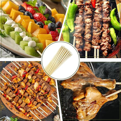 Bamboo Smores Sticks (50 Pcs), 17.5" Marshmallow Roasting Sticks for Fire Pit, 5mm Heavy Duty Wooden Skewers for Smore Hot Dog Barbecue Thick Sticks for Campfire Grilling Camping Bonfire