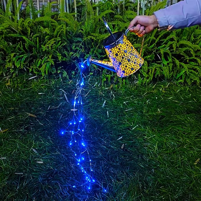 VOOKRY Solar Watering Can Lights, Large Hanging Blue Solar Lights Outdoor Decorative Garden Decor Waterproof for Outside Patio Yard Porch Lawn Landscape, Birthday Gifts for Women Mom Grandma Christmas