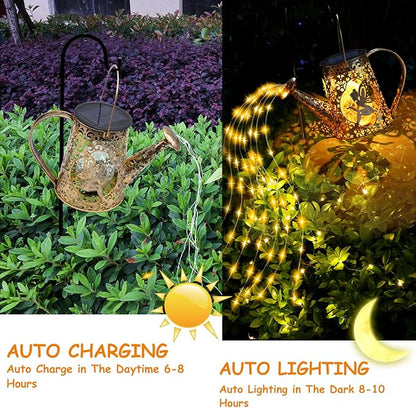 Solar Watering Can Lights, Unique Fairy Gifts for Christmas Women Mom Grandma Birthday, Waterproof Outdoor Garden Decor Large Hanging Solar Lantern Fairy Lights for Patio Porch Yard Flowerbed Pathway