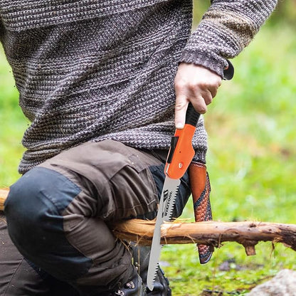 Folding Pruning Saw, Hand Held Design Jab Saw for Trimming Gardening Camping Hiking PVC Bone Cutting Wood, Portable Survival Foldable Saw with Rugged Blade(7") Ergonomic Non-Slip Handle Security Lock