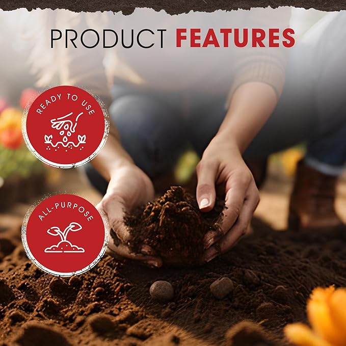 Michigan Peat 6-Pack Compost and Manure Blend, Garden Magic Mix w/Odor-Free Blend, 40 Lbs - Outdoor Lawn and Gardening Mixture with Nutrients and Minerals for Soil Potting and Planting