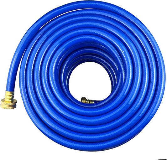 PVC Garden Hose 1/2 Inch Green Heavy Duty Water Hose with Solid Brass Fittings,No Leaking, Flexible,for outdoors,Lawns,Patio (100 FT, Blue, Brass Fittings)