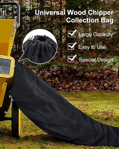 2-Pack Chipper Shredder Bag & Universal Fit Wood Chipper Bag Heavy Duty Reusable Collection Bags for Wood Chippers Leaf Shredder