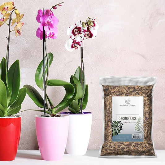 100% Organic Material All Natural Orchid Bark (8 Quarts), Long Lasting All Natural, High Flowering and Aeration for Orchid Plants, Vanda,Phalaenopsis, Cattleya and Houseplant Repotting