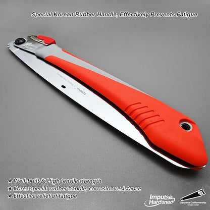 TONMA Professional Folding Saw [Made in Korea] 12" (300mm) Large Teeth Portable Pruning Hand Saw for Wood Cutting, Outdoor Camping, Gardening, Japanese Craft Plating Impulse Hardened Stainless Blade