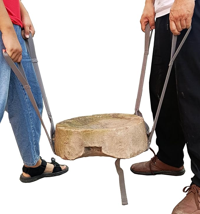 Potted Plant Mover and Lifting Straps for Garden, Landscaping Lifting Straps, Move Heavy Garden Objects:Garden Flower Pots, Planters, Trees, Rocks, Gray, Middle and Small