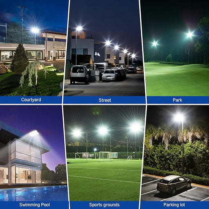 Solar Street Light 8000W, Street Light Outdoor High Lumens, Parking Lot Lights 6500K, Solar Lights Outdoor Motion Sensor Dusk to Dawn for Parking Lot with Remote Control, 1 Pack