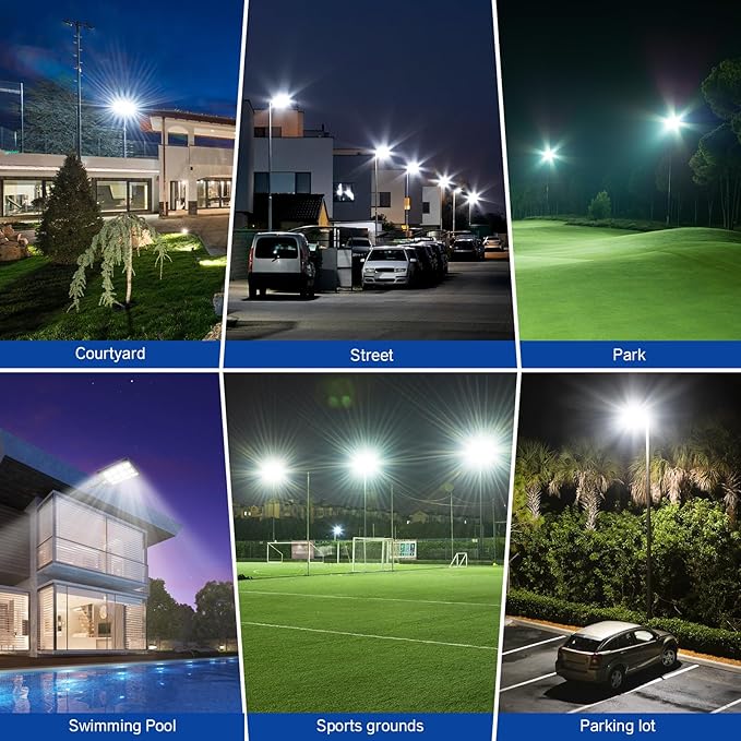 Solar Street Light 8000W, Solar Street Light Outdoor High Lumens, Solar Parking Lot Lights 6500K, Solar Lights Outdoor Motion Sensor Dusk to Dawn for Parking Lot, 2 Pack