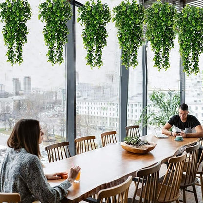 Hanging Fake Plants,4 Pcs Faux Eucalyptus Leaf Greenery Vine Plant Faux Plants Fake Ivy Room Decor Home Garden Wedding Party Indoor Outdoor Decorations (Fake Vines)