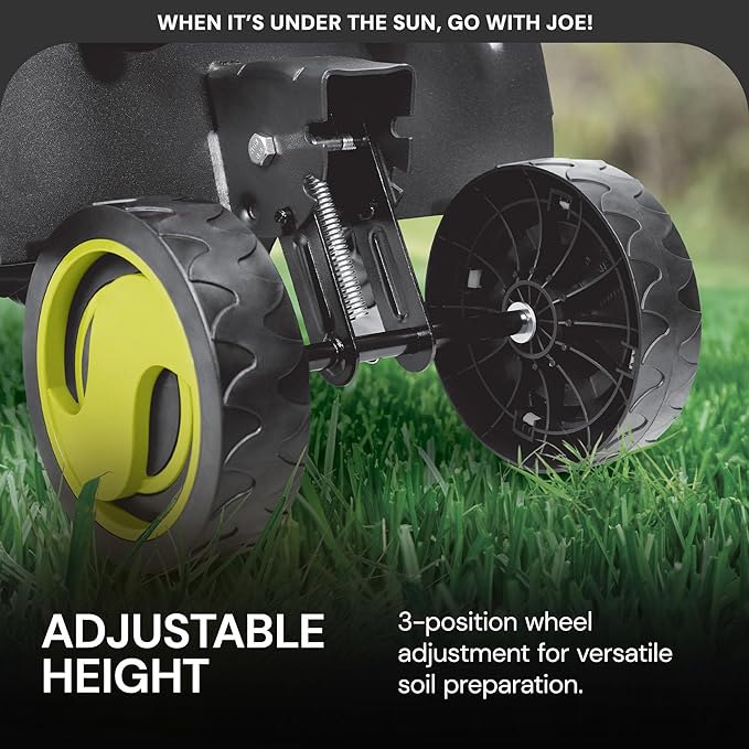 Sun Joe Corded Electric Garden Tiller & Cultivator with Steel Tines, 16 Inch, 12-Amp Motor - Heavy-Duty Tilling Machine for Lawn, Yard, and Gardening Care, TJ603E