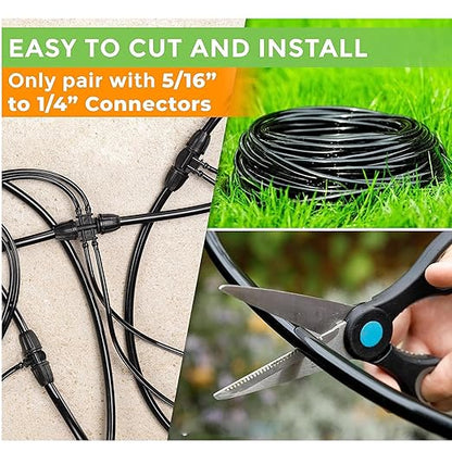 5/16 Dropper Blank Distribution Pipe,50 Foot (15 m) Black Drip Pipe for DIY Garden Irrigation Systems,Drip Lines,Drip Pipes and Drip Irrigation System Parts