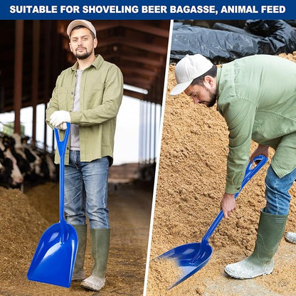 Frienda 3 Pieces Plastic Snow Shovel 43 x 14 Inches Heavy Duty Hygienic Shovel with D Shaped Grip Handle Large Durable Seamless Snow Scoop for Kitchen Gardening(Blue)