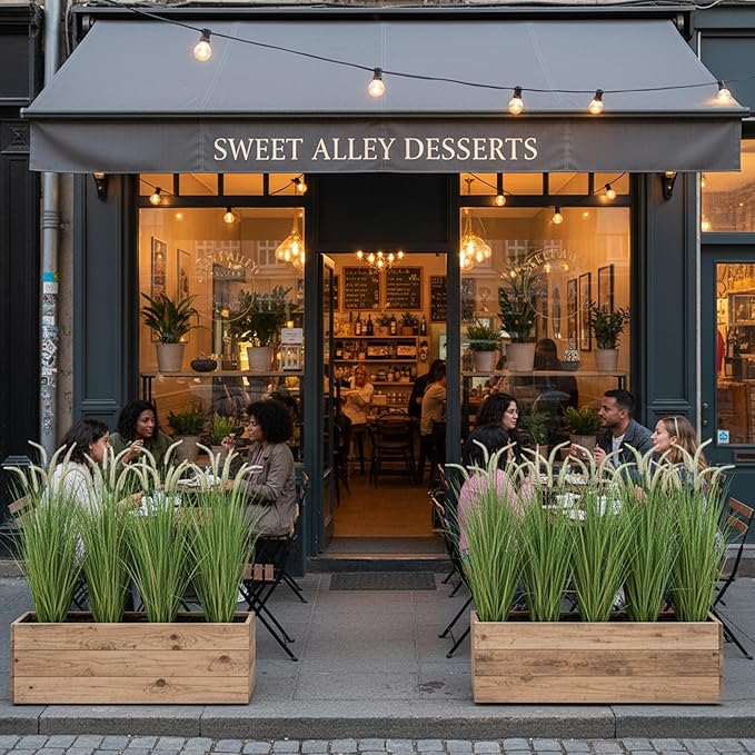 KOL Artificial 4ft Horsetail Reed Grass, 47.2in Artificial Indoor Outdoor Fake Grass Plant, Home Office Wedding Decorative Artificial Plants & Flowers in Pot Faux Plant Greenery, Housewarming Gift