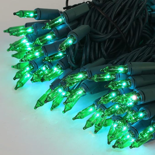 3 Sets Christmas Lights, 150 Count 33 FT Each Mini String Lights, Green Wire Fairy Lights, 120V UL Certified Connectable St Patricks Day Light for Holiday Winter Patio Party Outdoor Decoration, Green
