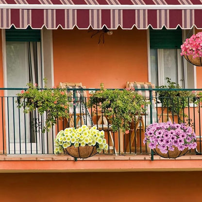 Halatool 4PCS 20 Inch Coconut Coir Hanging Basket Liners Round Coco Liners for Planters Flowers Vegetables